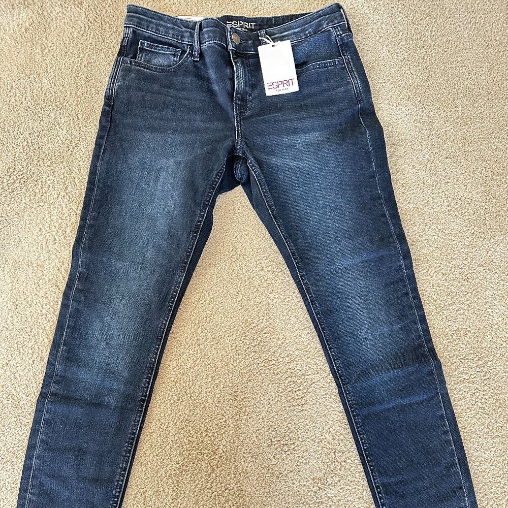 NWT Esprit Women's Mid Skinny Jeans Dark Wash Blue - Size 29 Waist